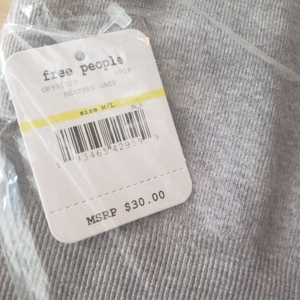 Free People Gray Ribbed Bike Shorts - Picture 2 of 5